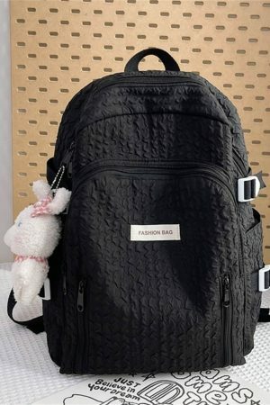 Y2K Japanese Pleated Backpack for Travel and School