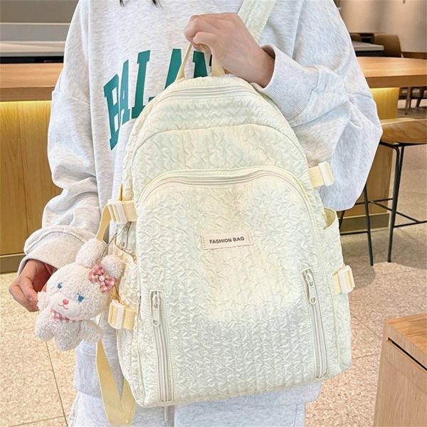 Y2K Japanese Pleated Backpack for Travel and School