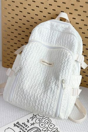 Y2K Japanese Pleated Backpack for Travel and School