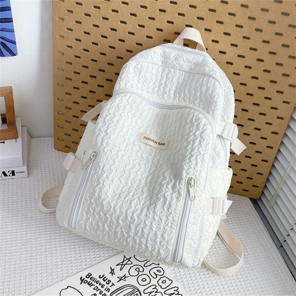 Y2K Japanese Pleated Backpack for Travel and School