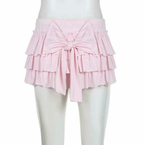 Y2K Japanese Sweet Low-Waisted Mini Skirt with Kawaii Lolita Aesthetics