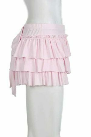 Y2K Japanese Sweet Low-Waisted Mini Skirt with Kawaii Lolita Aesthetics