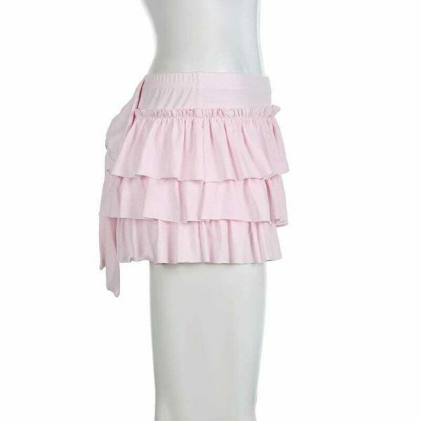 Y2K Japanese Sweet Low-Waisted Mini Skirt with Kawaii Lolita Aesthetics