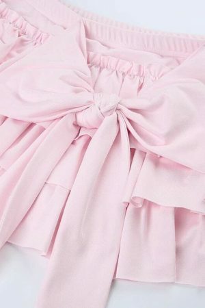 Y2K Japanese Sweet Low-Waisted Mini Skirt with Kawaii Lolita Aesthetics