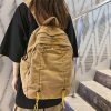 Y2K Japanese Washed Canvas Drawstring Backpack - Large Capacity Nylon Streetwear Bag - Cute Gift for Her