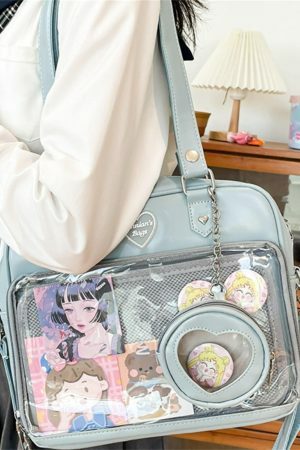 Y2K Kawaii Lolita Ita Bag with Transparent Window & JK Schoolgirl Shoulder Bag