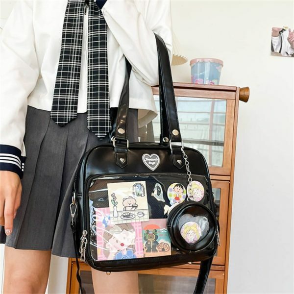 Y2K Kawaii Lolita Ita Bag with Transparent Window & JK Schoolgirl Shoulder Bag