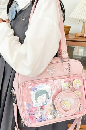 Y2K Kawaii Lolita Ita Bag with Transparent Window & JK Schoolgirl Shoulder Bag