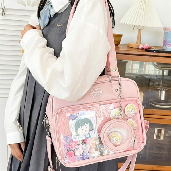 Y2K Kawaii Lolita Ita Bag with Transparent Window & JK Schoolgirl Shoulder Bag