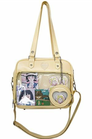 Y2K Kawaii Lolita Ita Bag with Transparent Window & JK Schoolgirl Shoulder Bag