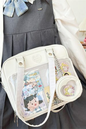 Y2K Kawaii Lolita Ita Bag with Transparent Window & JK Schoolgirl Shoulder Bag