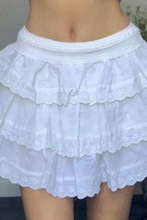 Y2K Kawaii Lolita Style Fairycore Mini Skirt