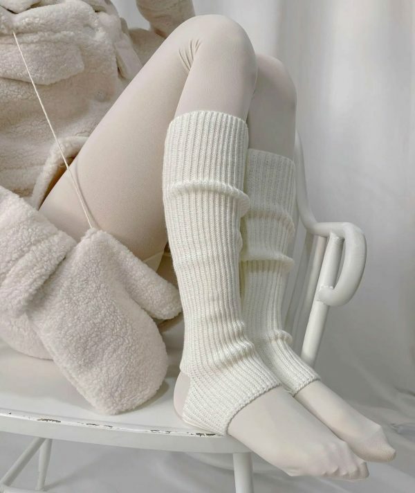 Y2K Knit Leg Warmers with Exposed Heel