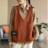 Y2K Knit Sleeveless Sweater Vest for Women, Chic Winter Aesthetic Loose Pullover