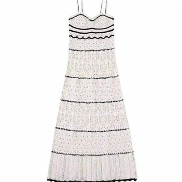 Y2K Knitted Maxi Dress Cover Up for Women - Streetwear Hollow Out Swimwear