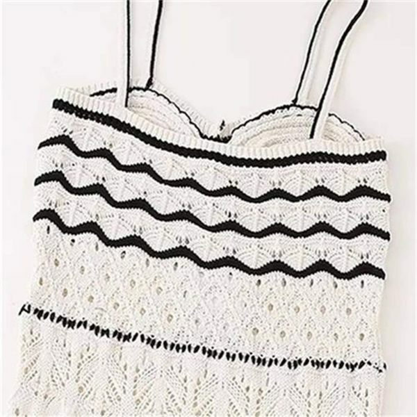 Y2K Knitted Maxi Dress Cover Up for Women - Streetwear Hollow Out Swimwear