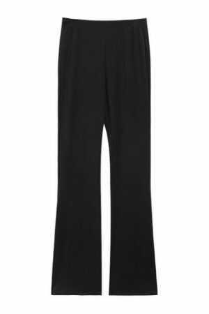 Y2K Korean High Waist Black Flare Pants