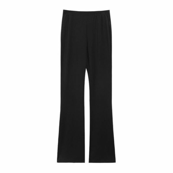 Y2K Korean High Waist Black Flare Pants