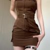 Y2K Korean Streetwear Cargo Tank Bodycon Dress