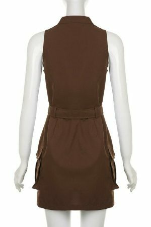 Y2K Korean Streetwear Cargo Tank Bodycon Dress