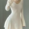 Y2K Korean Streetwear Knit Mini Dress