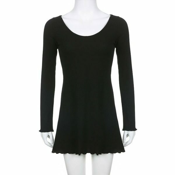 Y2K Korean Streetwear Knit Mini Dress