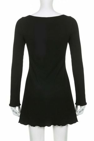 Y2K Korean Streetwear Knit Mini Dress