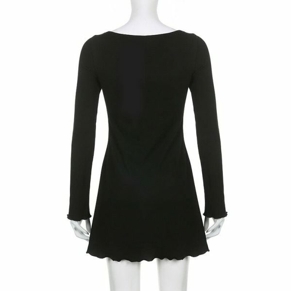 Y2K Korean Streetwear Knit Mini Dress