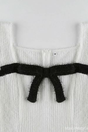 Y2K Korean Streetwear Mini Dress with Furry White Kawaii Square Collar