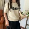 Y2K Korean Style Embroidered Crop Knit Top