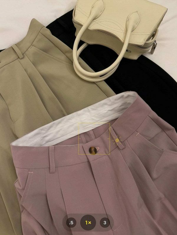 Y2K Korean Style High Quality Pleated Cropped Pants