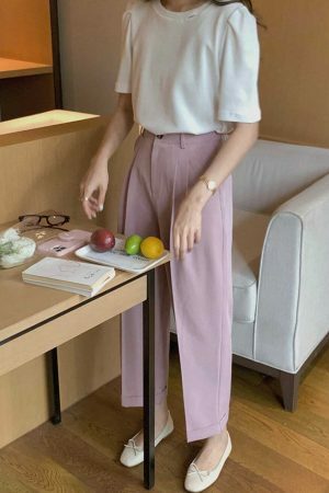 Y2K Korean Style High Quality Pleated Cropped Pants