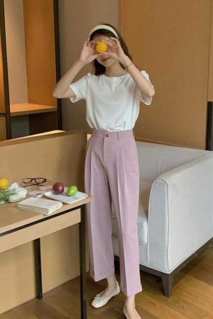 Y2K Korean Style High Quality Pleated Cropped Pants