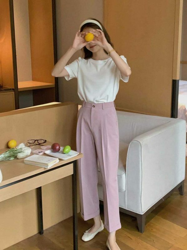 Y2K Korean Style High Quality Pleated Cropped Pants