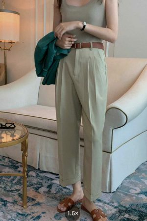 Y2K Korean Style High Quality Pleated Cropped Pants