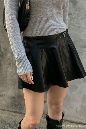 Y2K Korean Style Pleated High Waist Mini Skirt