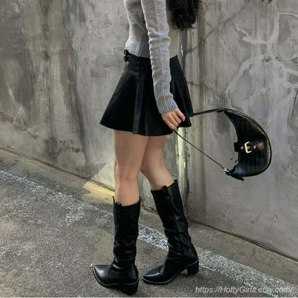 Y2K Korean Style Pleated High Waist Mini Skirt