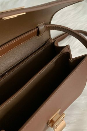 Y2K Korean Style Small Brown Leather Box Bag - Streetwear Crossbody