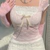 Y2K Lace Crop Top Fairycore Tee - Lolita Style Aesthetic