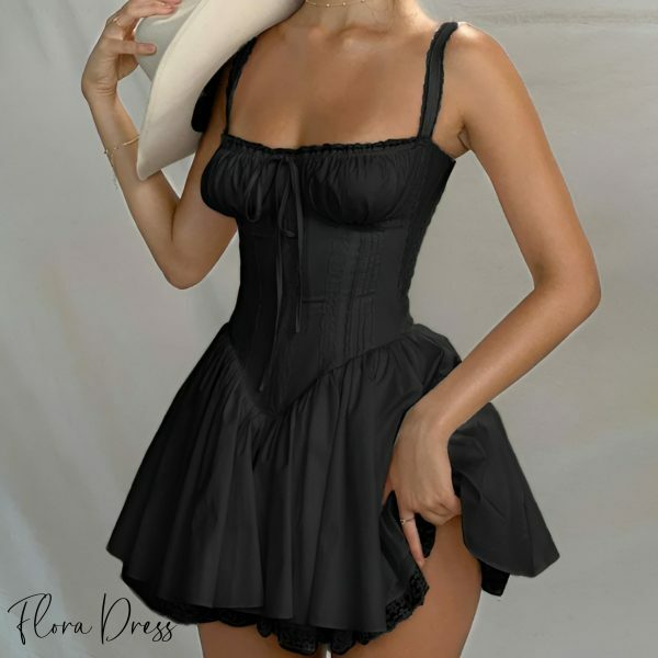 Y2K Lace-Up Corset Dress with Boning - Coquette Aesthetic Streetwear for a Stunning Birthday Look