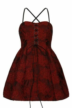 Y2K Lace-Up Halter Slip Sundress - Sexy Short Party Dress