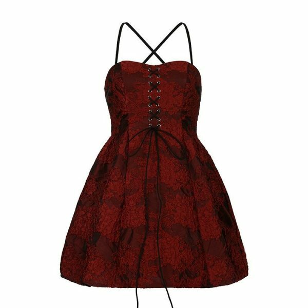 Y2K Lace-Up Halter Slip Sundress - Sexy Short Party Dress