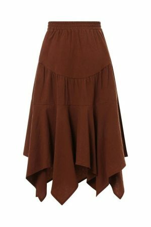 Y2K Lace-Up Pleated Grunge Midi Skirt Vintage Streetwear