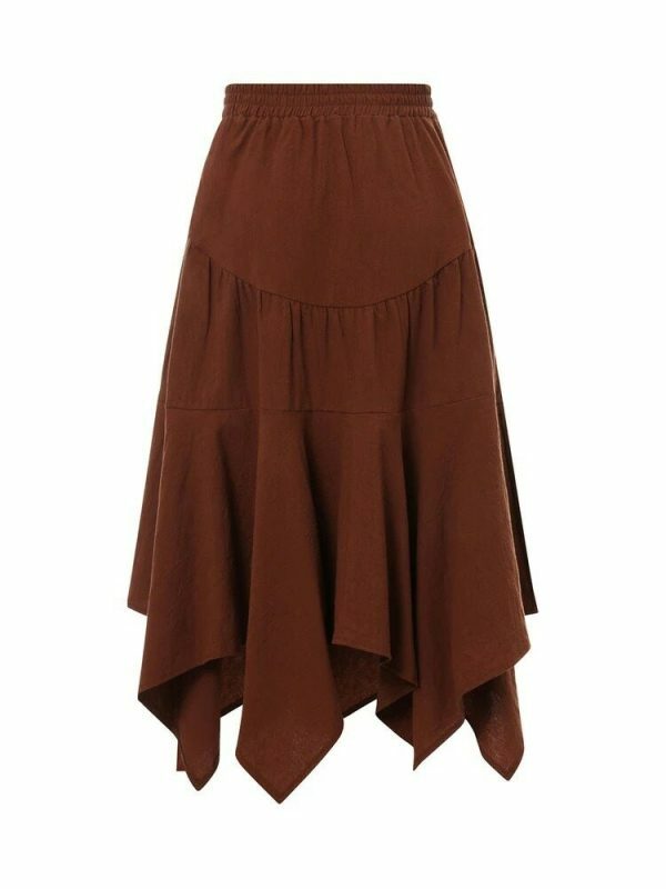 Y2K Lace-Up Pleated Grunge Midi Skirt Vintage Streetwear