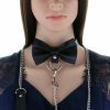 Y2K Leather Neck Collar Choker Chain Leash - Adjustable Streetwear Roleplay Accessory