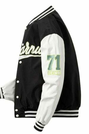 Y2K Letter Embroidery Baseball Jacket Vintage Japanese Streetwear Top