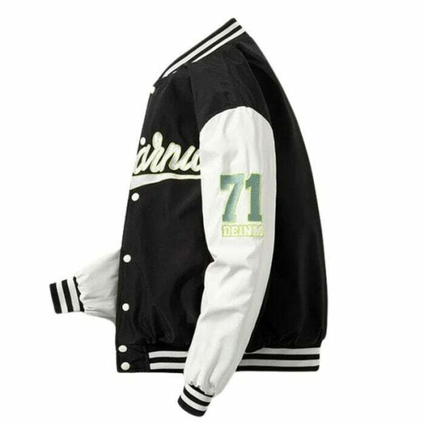 Y2K Letter Embroidery Baseball Jacket Vintage Japanese Streetwear Top