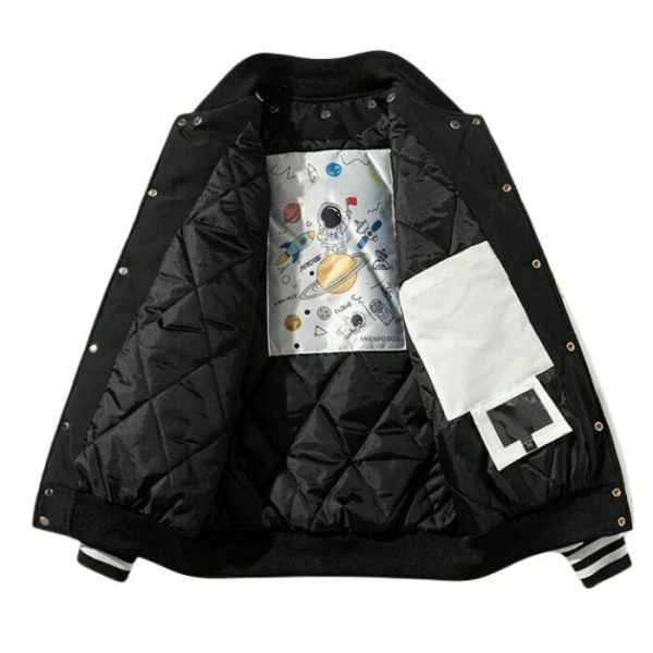 Y2K Letter Embroidery Baseball Jacket Vintage Japanese Streetwear Top