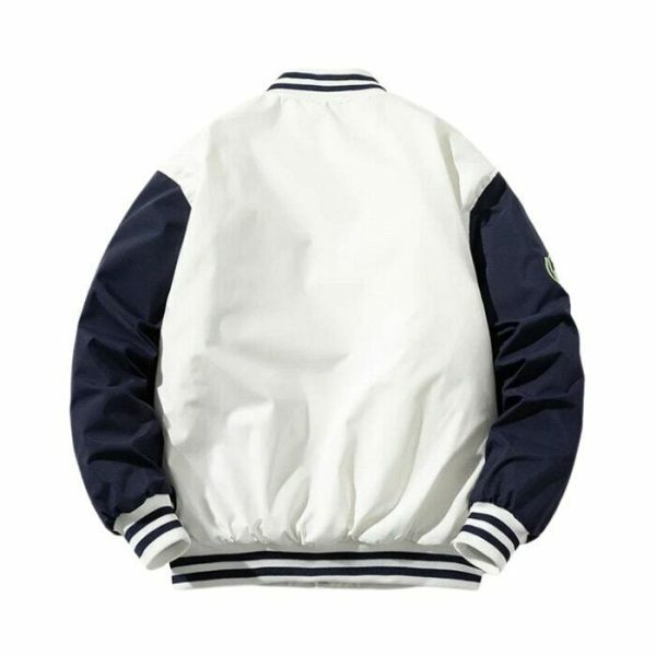 Y2K Letter Embroidery Baseball Jacket Vintage Japanese Streetwear Top