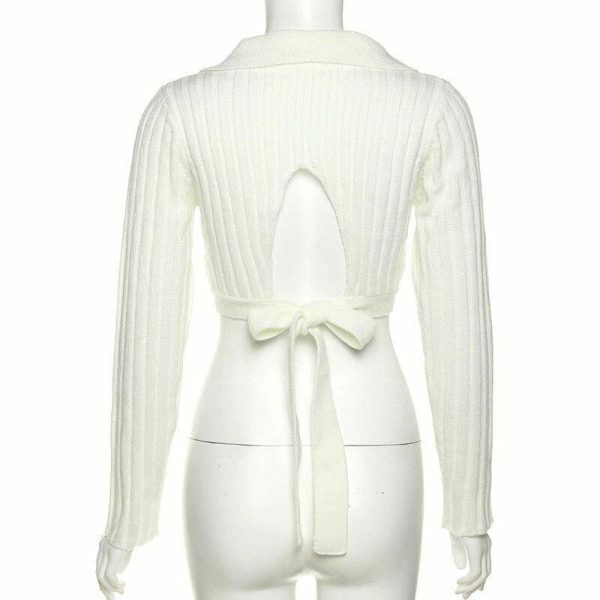 Y2K Long Sleeve Crop Top - Trendy Sexy Lolita Streetwear Fashion